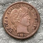 1914 Silver .900 Barber Dime (1892-1916) Slight Tone