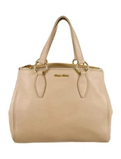 Miu Miu Vitello Lux Bowler  Leather Hand Bag Purse | Excellent Condition