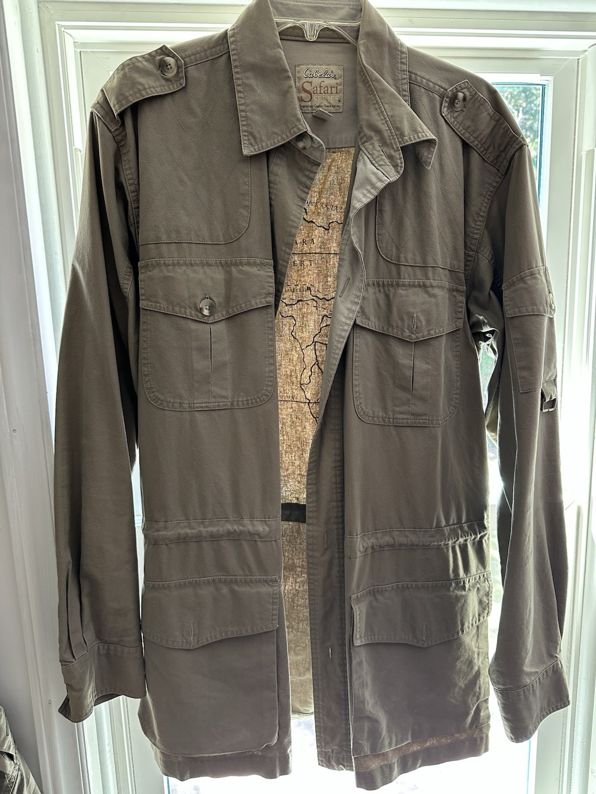 Cabelas Safari Series Vintage Hunting Shacket Jacket Mens Size L Tall