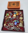 Vintage Costume Jewelry Lot – Signed Pieces, Good Condition & Polish Wood Box
