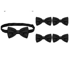 Adjustable Bowtie, Men Bowtiepre-Tied Black Bow Tie for Parties, 5 Pieces