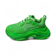 Authentic Balenciaga Triple S Sneakers Neon Green Clear Sole Shoes size 37