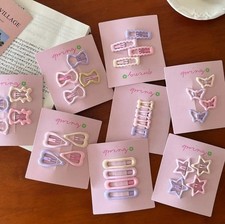 4 packs for just 3.17 Spring Pastel Hair Clips Set, Assorted Shapes,