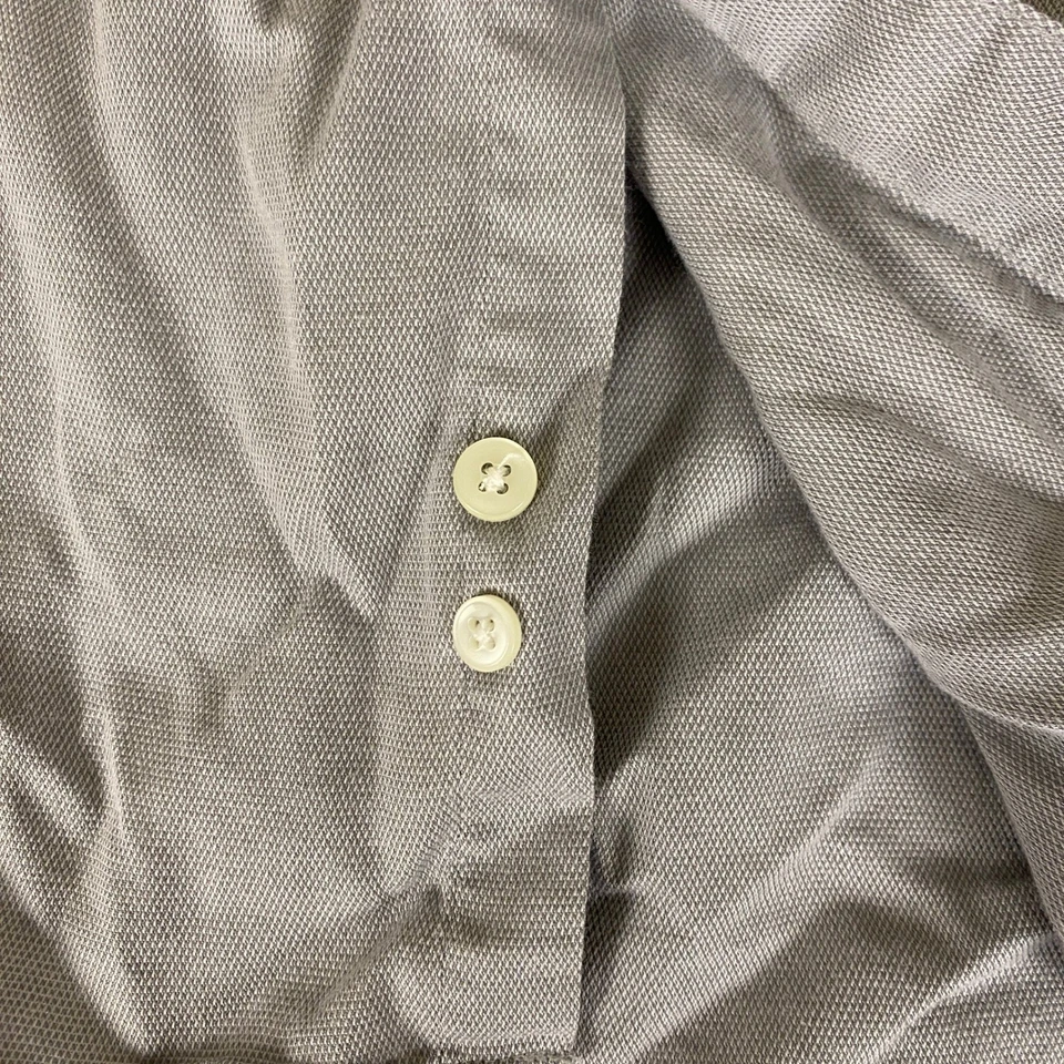 Camisa con botones Perry Ellis Portfolio para hombre talla 16 32/33 gris manga larga Foto 4 de 4