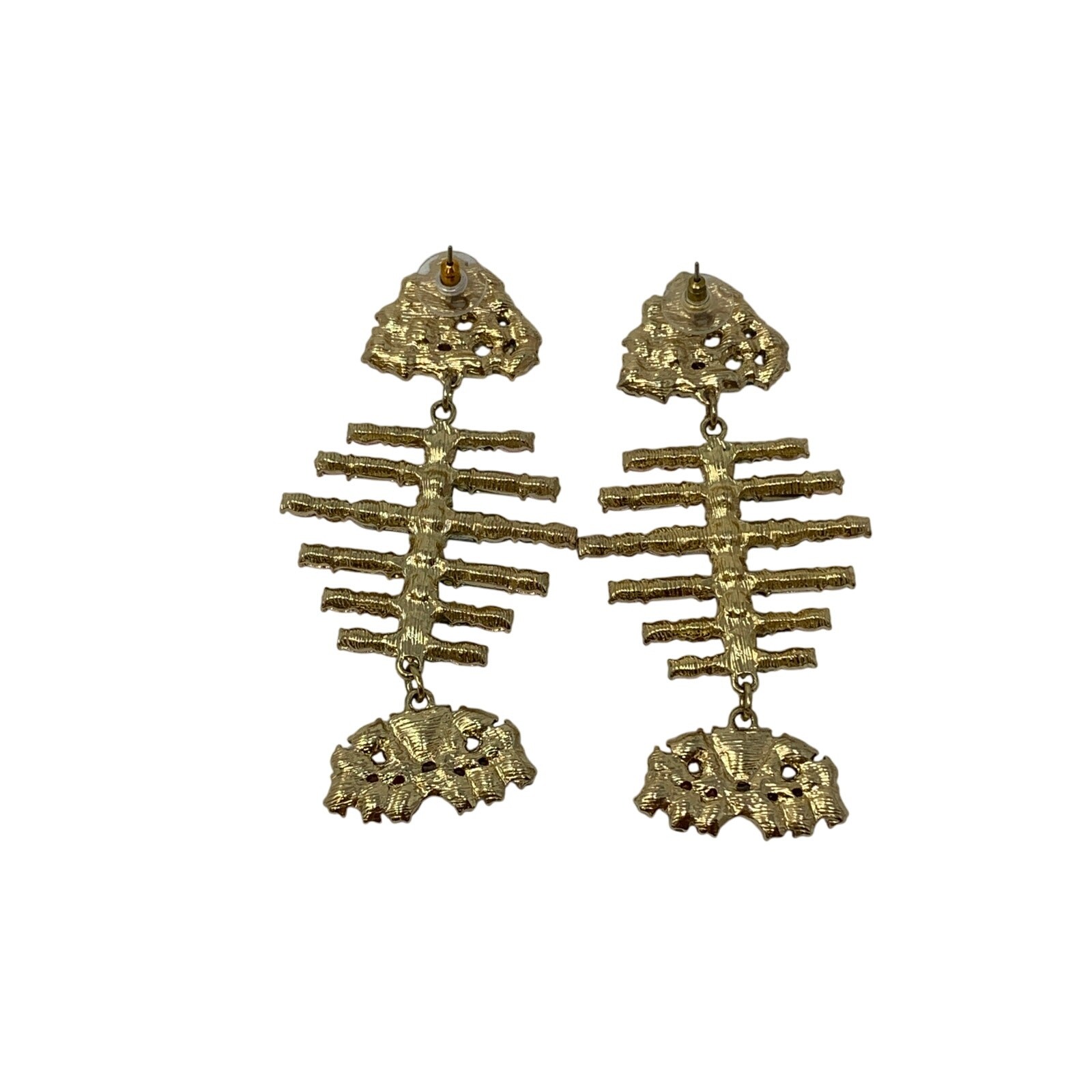 Rainbow Fish Bone Dangle Drop Statement Earring S… - image 4