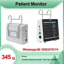8" Portable 5-Parameter Patient Monitor ECG/NIBP/SpO2/RESP/TEMP 