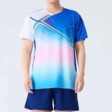 Summer Men's Table Tennis Badminton T-shirt Sports Short Sleeve Tee Top 120207
