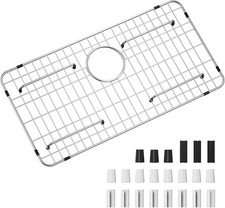 Stainless Steel Sink Grid Protector 26" x 14" Rear Drain Single Bowl