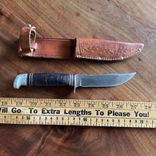 Vintage Fixed Blade Western Knife With Leather Sheath