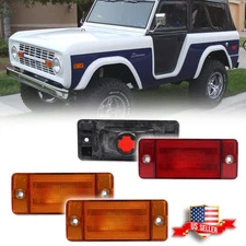 Amber Front+Red Rear Side Marker Light For 70-77 Ford Bronco 69-72 Ford F-SERIES