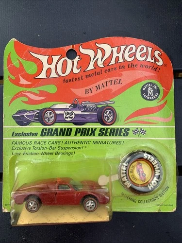Vintage Mattel Hot Wheels Redline 1969 Ford Mk IV Carded Blister Grand Prix USA