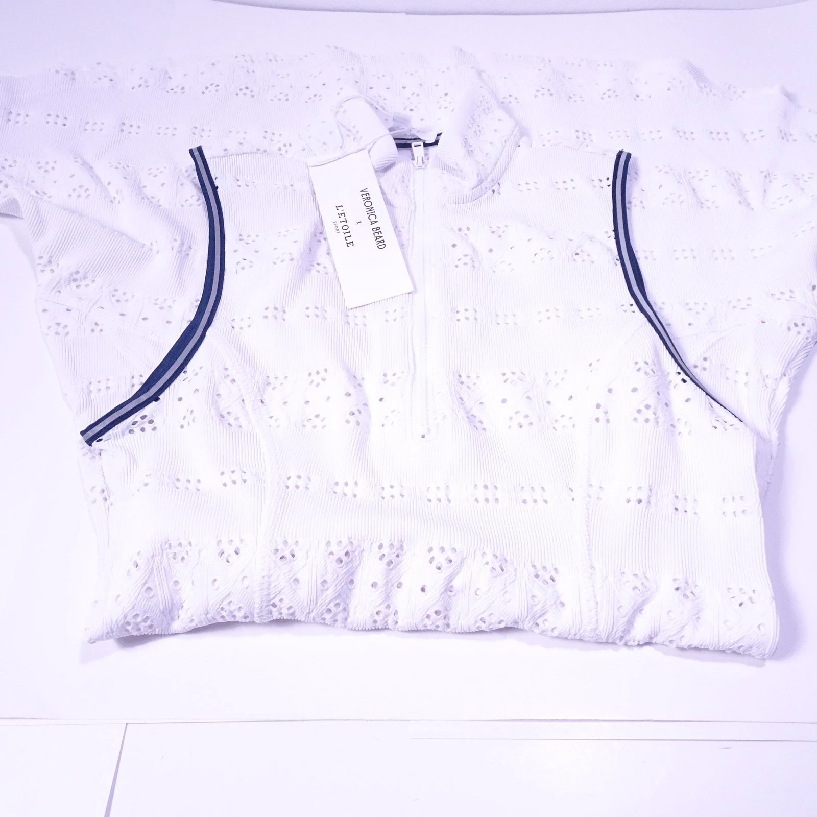 VETEMENTS Abito da tennis Veronica Beard L'Etoile Sport Performance in pizzo con blu navy XS NUOVO CON ETICHETTE 275