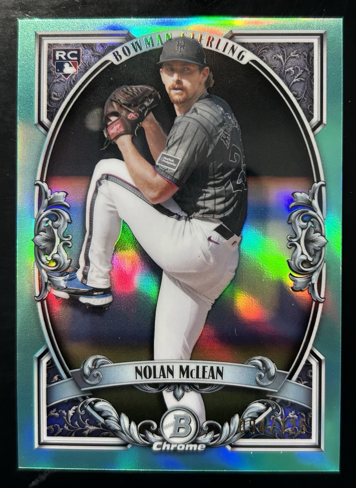 2026 Bowman Nolan McLean Sterling Aqua Refractor /125 Mets #BST-8