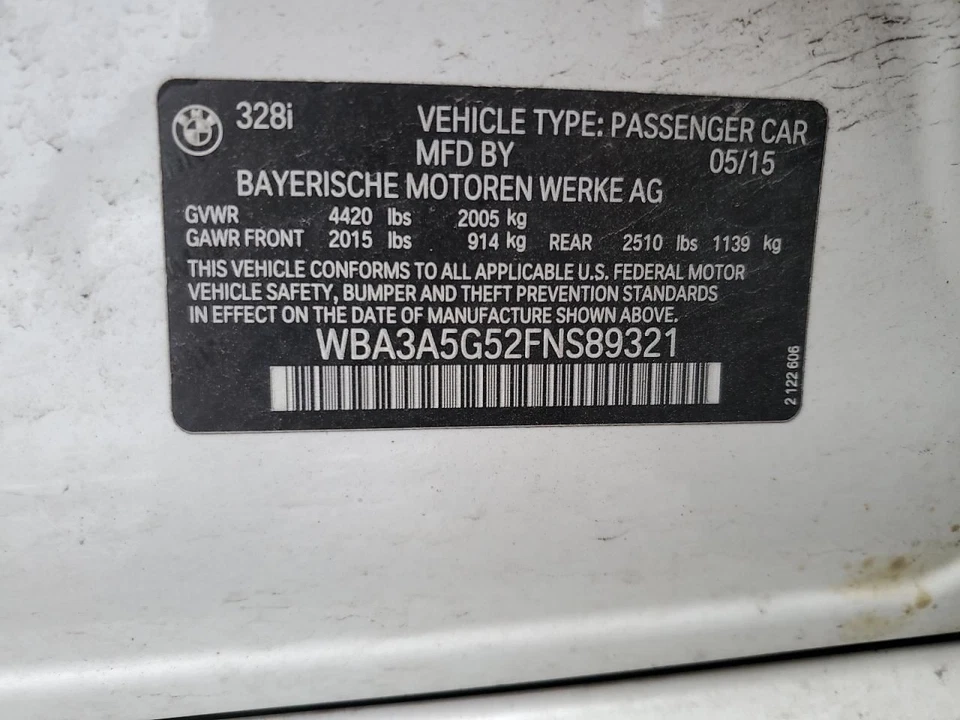 2015 BMW 328I Left Rear Door Panel Trim Tan Used OEM 417874 98000 Miles - Image 2 of 4