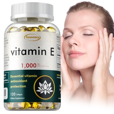 Vitamin E Capsules 1000IU - Supports Skin, Hair, Immune & Eye Health, Anti-aging