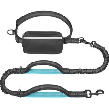 Hands Free Dog Leash with Zipper Pouch, Dual Padded Handles and Durable Bunge...
