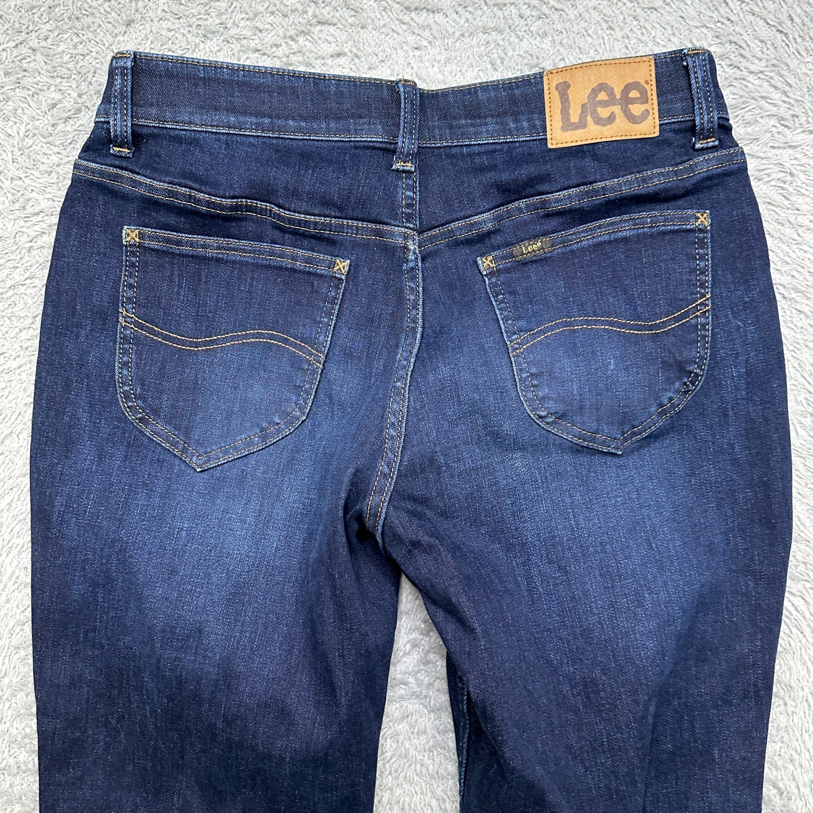 Lee Jeans Womens 12 (32x27 Fit) Petites Dark Blue Stretch Excellent image 5