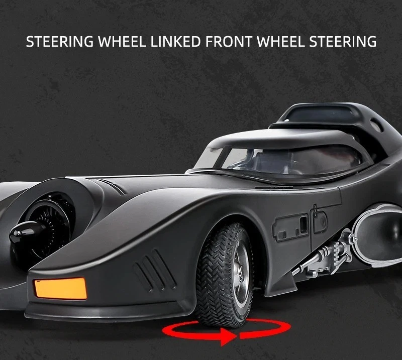 BATMOBILE 1989 MODELLO auto pressofuso BATMAN DC Comics WB QY Toys 1:18 luci LED - Immagine 4 di 4