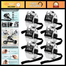 6 Pack Hand Tally Clicker Counters with Lanyard - 4 Digit Display for Sports, Kn