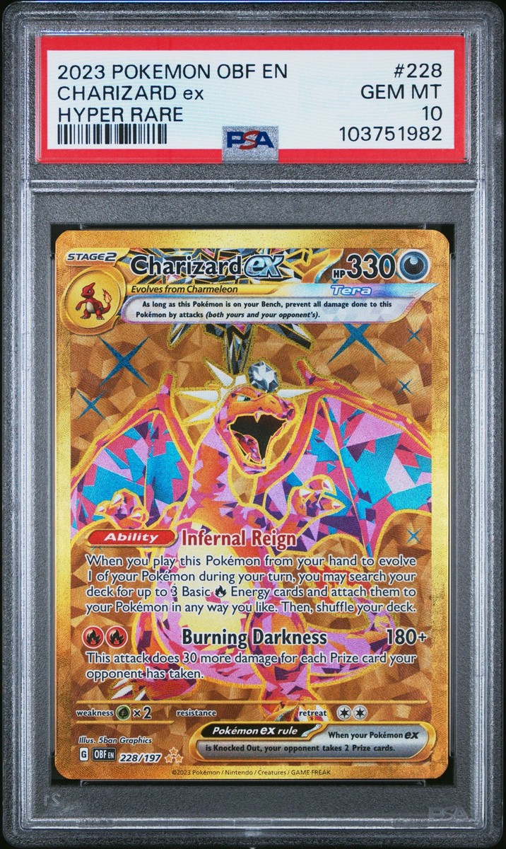 2023 POKEMON OBF EN-OBSIDIAN FLAMES HYPER RARE #228 CHARIZARD EX