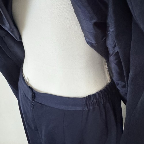 Lisa Rene Skirt Suit Women's 12 Navy Blue Roses Formal Suit Mother of the Bride - Picture 9 of 17