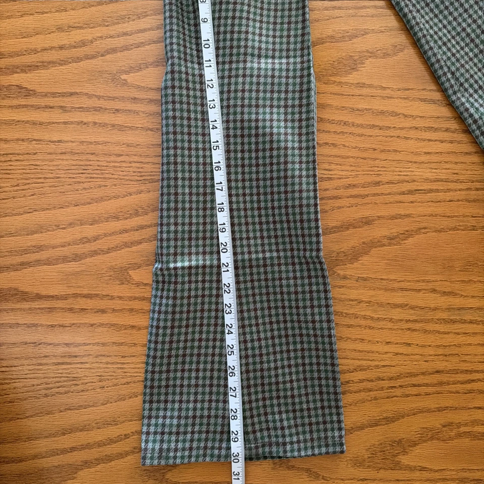 Pantalones De Colección Años 60 70 Para Hombre 34 30 Disco Campana Parte Inferior Pierna Acampanada Poliéster MCM Mod Cuadros Foto 3 de 4