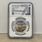 State Animal TEXAS LONGHORN 1oz RARER MINT 5000! 7K Metals 2021 S$5 Silver NGC