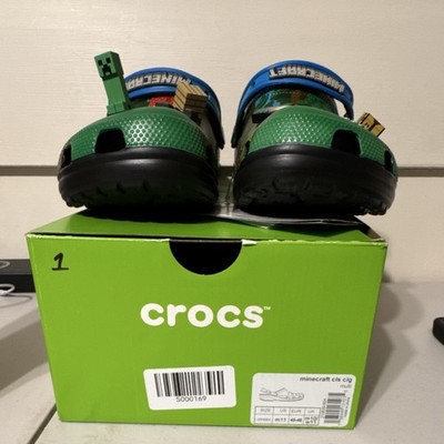 Crocs Minecraft Unisex Kids Clog Green Blue Multicolor 11 Synthetic Low Top