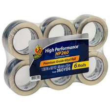 Duck High Performance Clear Packing Tape Refills - 6 Rolls of HP260 Strong Packa