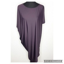 Athleta purple asymmetrical draped midi dress size Small