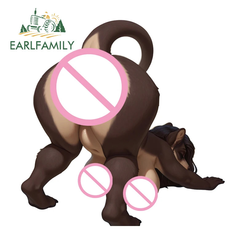 EARLFAMILY 5.1'' Fox Big Butt Kneeling Car Sticker Summer Dress Computer Decal  thumbnail 5