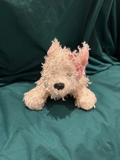Ganz Webkinz White Terrier Puppy Dog HM106 Stuffed Animal with Pink Bow No Code