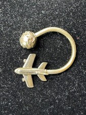 Tiffany  Co Sterling Silver Plane Globe Airplane Keychain Key Ring