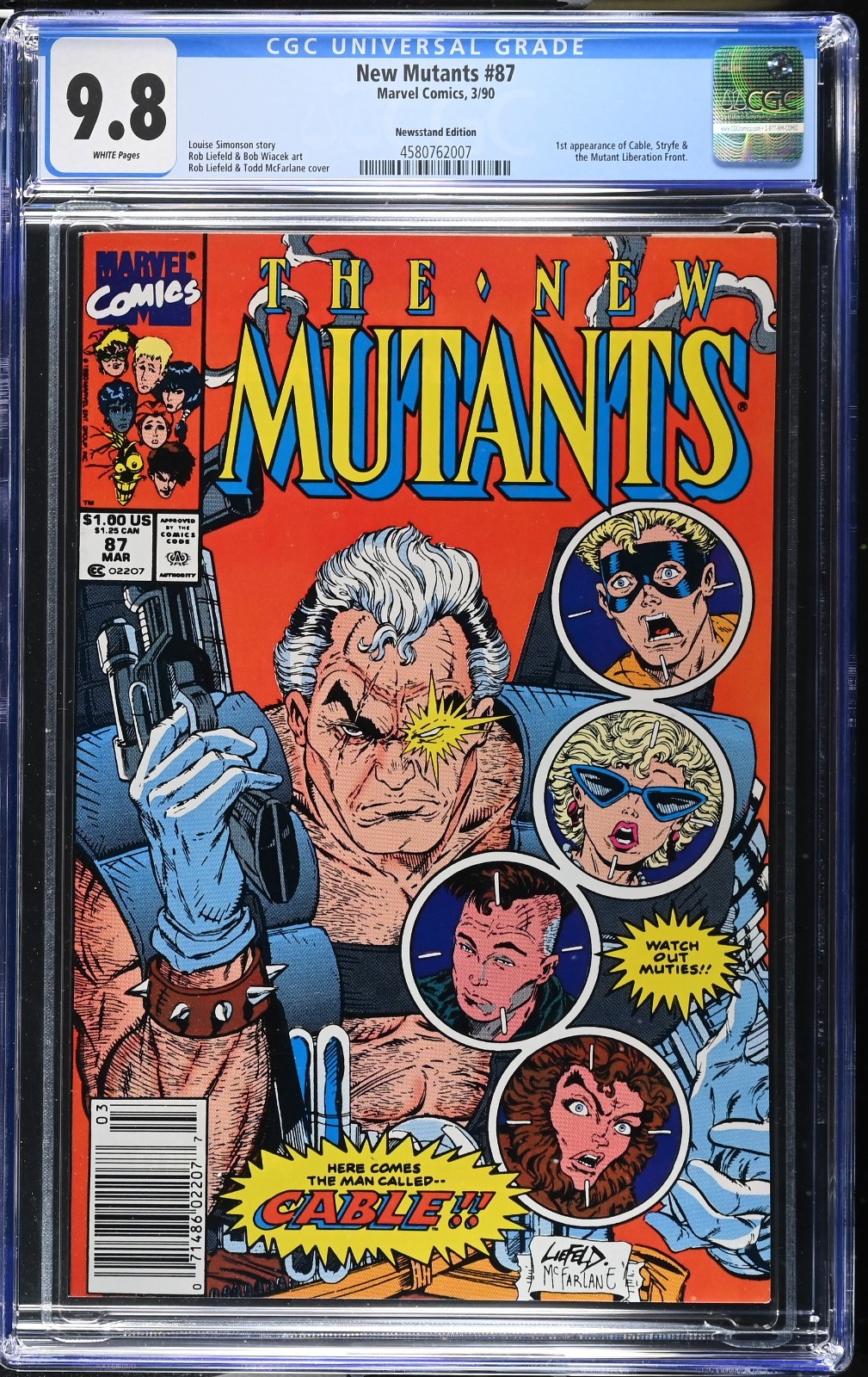 New Mutants #87 CGC 9.8 Newsstand Edition Stunning Book! 1st App of Cable 1990