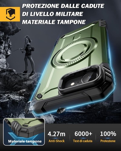 Lanhiem Cover iPhone 16e MagSafe Antiurto Militare + 2 Vetro Temperato - Foto 16 di 25