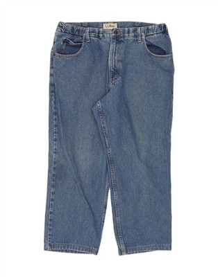 L.L.BEAN Herren Straight Jeans W35 L24 Blau Baumwolle BK15