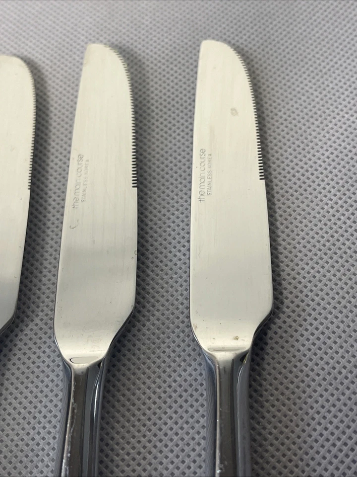Vintage Stainless Steel Flatware The Main Course Lot of 6 Dinner Knives - Image 4 of 4