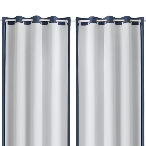 100% Blackout Curtain Liner 2 Panels Set 50"W x 80"L (Pack of 2) Greyish White - Picture 2 of 7