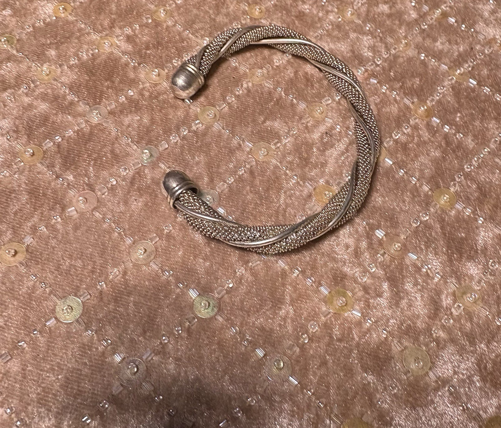 Mesh Link And Twisted Solid Sterling Silver 925 C… - image 3