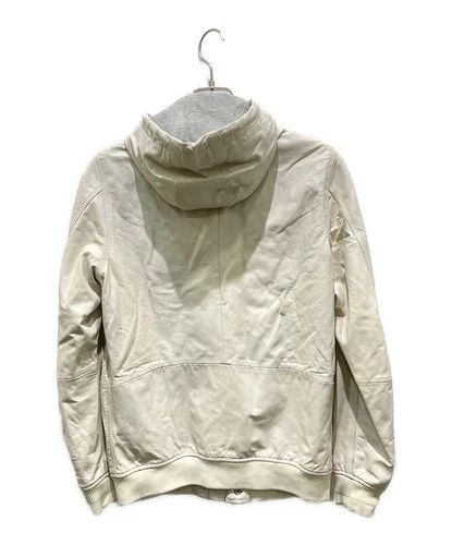 Diesel Processed Hooded Leather Jacket Men's Size S White image 2