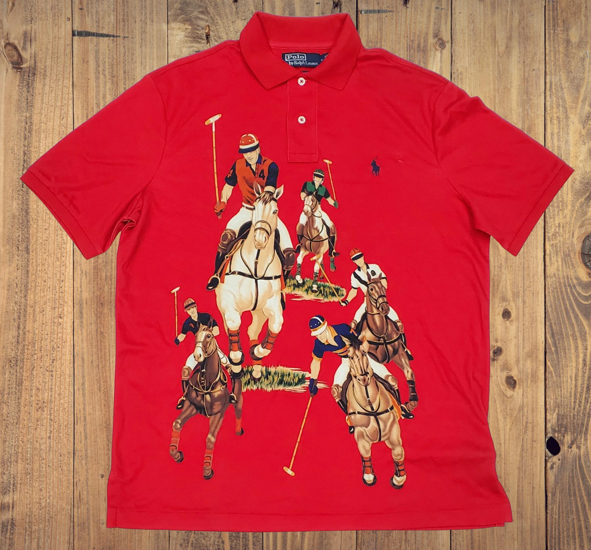NWT Polo Ralph Lauren Red five 5 Horsemen stampede polo SIZE XS