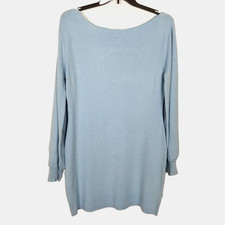 Fashion Nova Women Clara Sweater Mini Dress Sz 2X Light Blue Soft Cozy