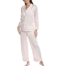 NATORI Solid Satin Essentials Pajama Set in Light Pink - XS
