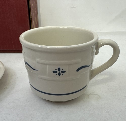 Longaberger Keramik WT Classic blau 5-teiliges Gedeck Teller Essensteller Tasse Schüssel - Bild 7 von 9
