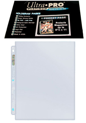 50 Ultra Pro Platinum 1-Pocket 8.5x11 Pages Sheets Protectors Binder 8-1/2''x11''