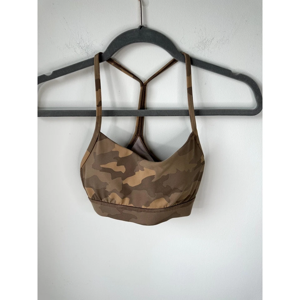 Lululemon Flow Y Bra Nulu *Light Support, Camo Size 2 - Image 2 of 4