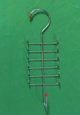 Vintage Metal Hanging Tie  Belt Rack Organizer- 3" x 10"- Holds 12 Items