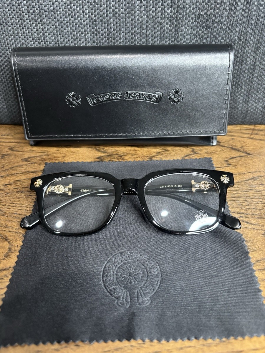 Chrome Hearts 2273 Black Square Acetate Full Rim Eyeglass Frames