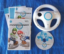 MarioKart (Nintendo Wii, 2008) COMPLETE w/Manual, MINT Disc &amp; Wii Steering Wheel