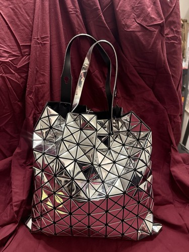 BAO BAO ISSEY MIYAKE Metallic Silver Geometric Tote